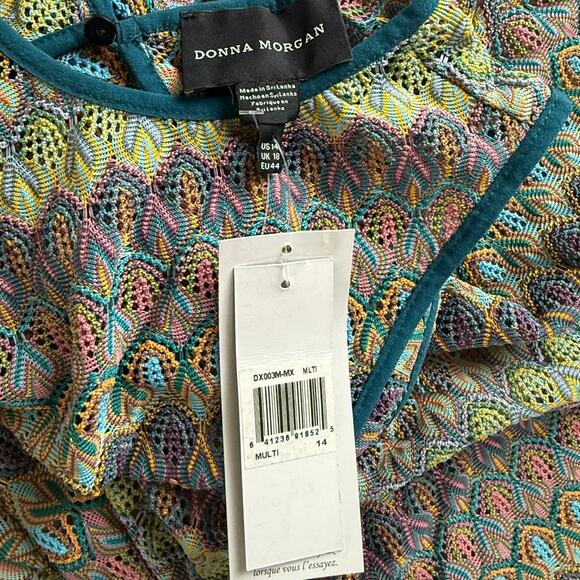 Donna Morgan Blue Multi Dress With Mini Under Dress - Picture 11 of 11